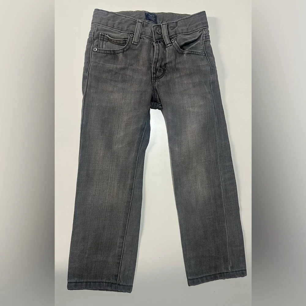 EUC Boys GapKids Slim Straight Fit Grey Jeans, Adjustable Waist, Size 5